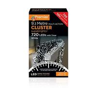 Premier Decorations - 720 Multi Action Cluster LED Lights with Timer - White