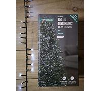 PREMIER TreeBrights 750 White LED String Lights with Timer - 18.7 m