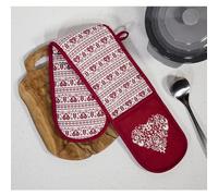 Premier Decorations 90cm Christmas Nordic Double Oven Glove Mitt Pot Holder Red and White Festive Kitchenware Xmas Novelty Gift
