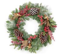 Premier Decorations Berry & Cone Frosted Christmas Wreath