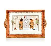 Premier Decorations Christmas Gingerbread Serving Tray - 39cm x 25cm - Gift Idea for Xmas - Gingerbread Themed, UK Design, For Food & Drinks
