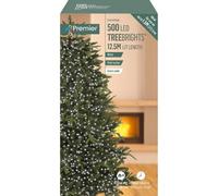 Premier Decorations Christmas Lights TreeBrights 500 LED Indoor Outdoor String Lights 12.5m Multi Function Mains Operated White Premier Decorations White