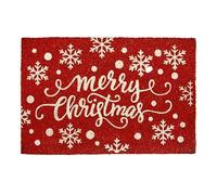 Premier Decorations Coir Door Mat Merry Christmas Glitter Red Welcome Mat for Indoor & Outdoor Use Home Decor