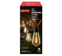 Premier Decorations Connectable Festoon Lights 10 LED Warm White 4.5m Premier Decorations Warm White