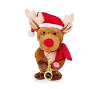 Premier Decorations - Dancing Musical Reindeer with Sax & Santa Hat - 20cm Battery Operated - Christmas Decoration - Gift Idea for Christmas - Christmas Reindeer Décor - Novelty Christmas Decoration
