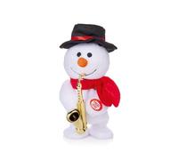 Premier Decorations - Dancing Musical Snowman with Sax, Scarf & Hat - 20cm Battery Operated - Christmas Decoration - Gift Idea for Christmas - Christmas Snowman Décor - Novelty Christmas Decoration