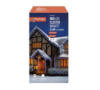 960 LED (12.4m) Premier Cluster Christmas Tree Lights with Timer Multi Coloured