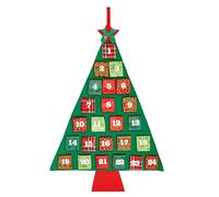 Premier Decorations Felt Christmas Tree Advent Calendar Green With Pockets 100cm x 60cm Hanging Create Your Own Xmas Gifts Decoration