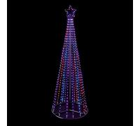 Premier Decorations FlexiBright 2.5m Pyramid LED Light Tree Figure - Rainbow, 250cm (H) x 70cm (Dia.), Artificial Tree for Indoor and Outdoor Use