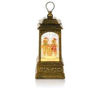 Premier Decorations Gingerbread Family 21cm Lantern Shape Glitter Water Spinner