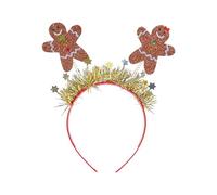 Premier Decorations Glitter Christmas Gingerbread Man Headband Head Boppers Xmas Hat Novelty Festive Accessory Dress Up