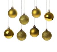 Premier Decorations Gold Glitter Christmas Baubles Tree Decorations 10 Pack Premier Decorations Gold