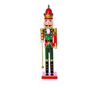 Premier Decorations Large 60 Centimeter Wooden Nutcracker Various Designs and Colours (Green & Gold)