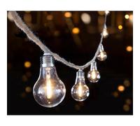 Premier Decorations Limited 10 Bulb Jute Rope Party Garden String Lights Warm White Led A60 Bulb Lights 4.5M