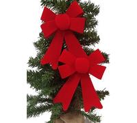 Premier Decorations Limited 12 Red Velvet Christmas Bows Decorative Tree Wreath Gift Bow Soft Plush Bows 20Cm