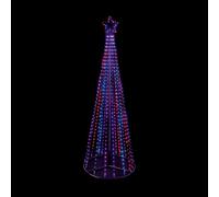 Premier Decorations Limited 13Ft Slim Flexibright Multicolour Led Pyramid Pre-Lit Artificial Christmas Tree - Rainbow