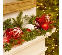 Premier Decorations Limited 1800mm Candy Cane Christmas Garland - Green, Red & White