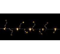 Premier Decorations Limited 20 Led Gold Star Beaded Christmas Garland 1.9M Warm White Lights Battery Operated