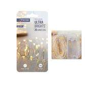 Premier Decorations Limited 20 Led Indoor Wire Lights Ultra Bright Warm White Leds Battery Operated 1.9M