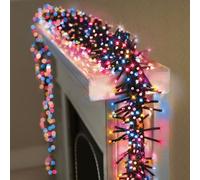 Premier Decorations Limited 2000 Multicolour Multi-Action Rainbow Brights Led Cluster Lights With Green Cable