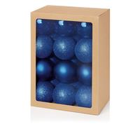 Premier Decorations Limited 24 Deep Blue Christmas Tree Baubles Tree Decoration Ornament Glitter Gloss 6Cm