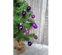Premier Decorations Limited 24 Mini Purple Christmas Tree Baubles Tree Decoration Ornament Glitter Gloss 3Cm