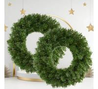 Premier Decorations Limited 2X Large Plain Christmas Door Wreath 50Cm Green Artificial Door Decoration