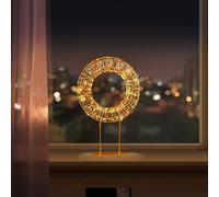 Premier Decorations Limited 30Cm Twinkling Gold Effect A Pre-Lit Christmas Wreath