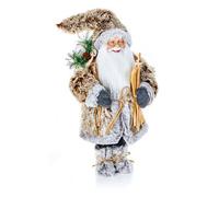 Premier Decorations Limited 450mm Plastic & Polyester (Pes) Indoor Nordic Santa With Skis Standing Decoration