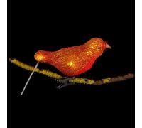 Premier Decorations Limited 5 Acrylic Christmas Robin Lights Clip On Christmas Robins Warm White Leds 16Cm