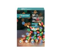 Premier Decorations Limited 50 Battery Operated Led Timelights Multi-Coloured Multi-Action