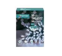 Premier Decorations Limited 50 Battery Operated Led Timelights White Multi-Action