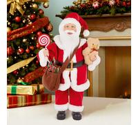 Premier Decorations Limited 500mm Indoor Santa With Teddy & Sack Standing Decoration