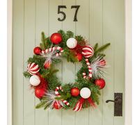 Premier Decorations Limited 50Cm Candy Cane Christmas Wreath - Green & Red