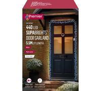 Premier Decorations Limited 5500mm Supabright Door Illuminated Garland - White