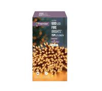 Premier Decorations Limited 600 Led Twinkling Christmas String Lights Premier Timer Lights Vintage Gold 15M