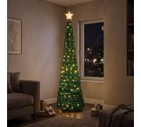 Premier Decorations Limited 6Ft Slim Warm White Led Tree Pre-Lit Artificial Christmas Tree - Green