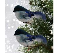 Premier Decorations Limited 6X Night Blue Clip On Christmas Robin Festive Tree Bird Decoration 11Cm