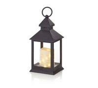 Premier Decorations Limited Black Rustic Christmas Candle Lantern Vintage Battery Operated With Timer 24Cm