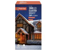 Premier Decorations Limited Christmas Cluster Lights 2000 Led Red & Vintage Gold Multi Action 25M