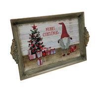 Premier Cute Christmas Gonk Tea Serving Tray Plastic Drinks Lap Snack Tray, Grey, 40 x 26 x 3cm (AC231894)