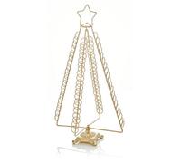 Christmas Tree Card Holder Metal Gold Tree Shape Holds 80 Cards 50cm