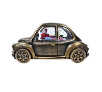 Premier Decorations Limited Christmas Water Spinner Car Santa Decoration White Leds Glistening 20Cm Gold