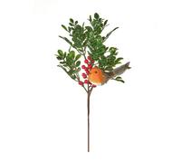 Premier Decorations Limited Green Robin Christmas Pick, (L) 200mm X (W) 120mm
