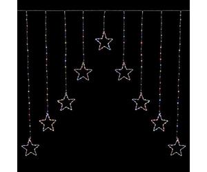 Premier Decorations Limited Led Star Curtain Light Rainbow Premier Christmas Window Net Light 1.2M X 1.2M