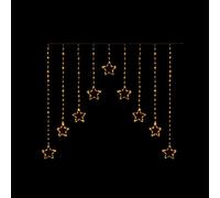 Premier 1.2m x 1.2m Christmas Star Pattern Flexibrights Warm White Pin Wire Curtain Light with 258 White LEDs, Indoor and Outdoor Use, Clear Cable