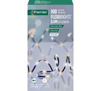 Premier Decorations Limited Premier 100 White & Warm White Battery Operated Flexibrights 3.4M