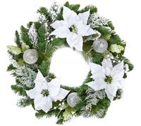 Premier Decorations Limited Premier - 60Cm Poinsettia Decorative Wreath, White