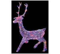 Premier Decorations Limited Premier - Multi Coloured Led Christmas Soft Acrylic Stag, 1.4M