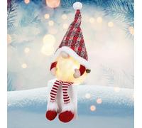 Premier Decorations Limited Red Light Up Christmas Gonk Sitting Dangly Legs Festive Plush Decoration 51Cm